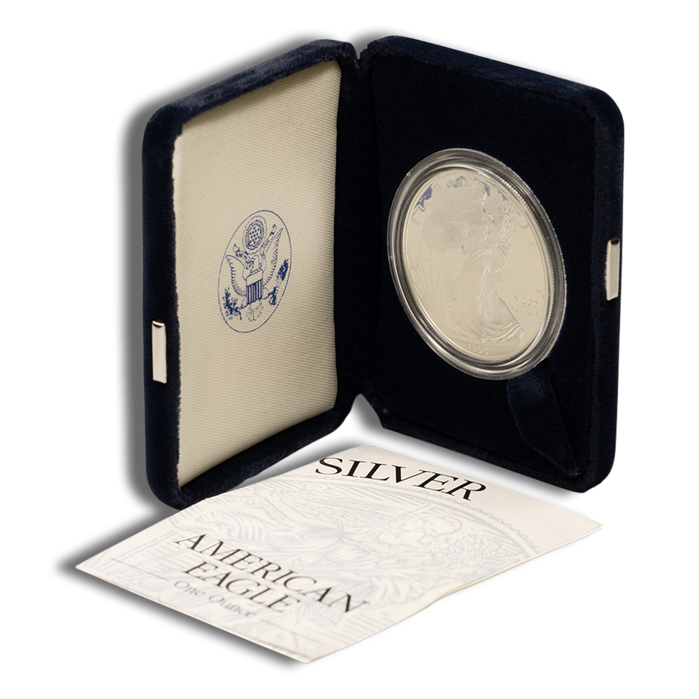 1995-P Proof Silver Eagle with Box & COA 1995-P Proof Silver Eagle with Box & COA - Image 1