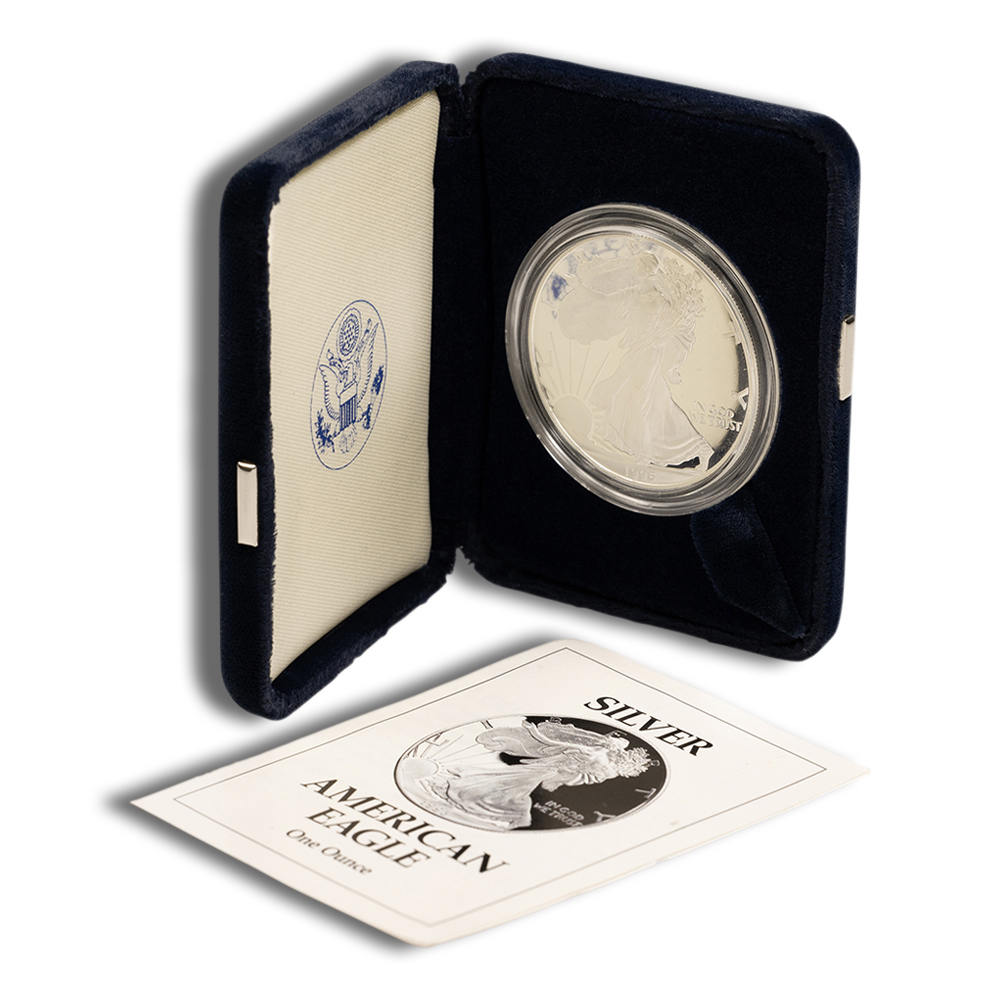 1996-P Proof Silver Eagle with Box & COA 1996-P Proof Silver Eagle with Box & COA - Image 1