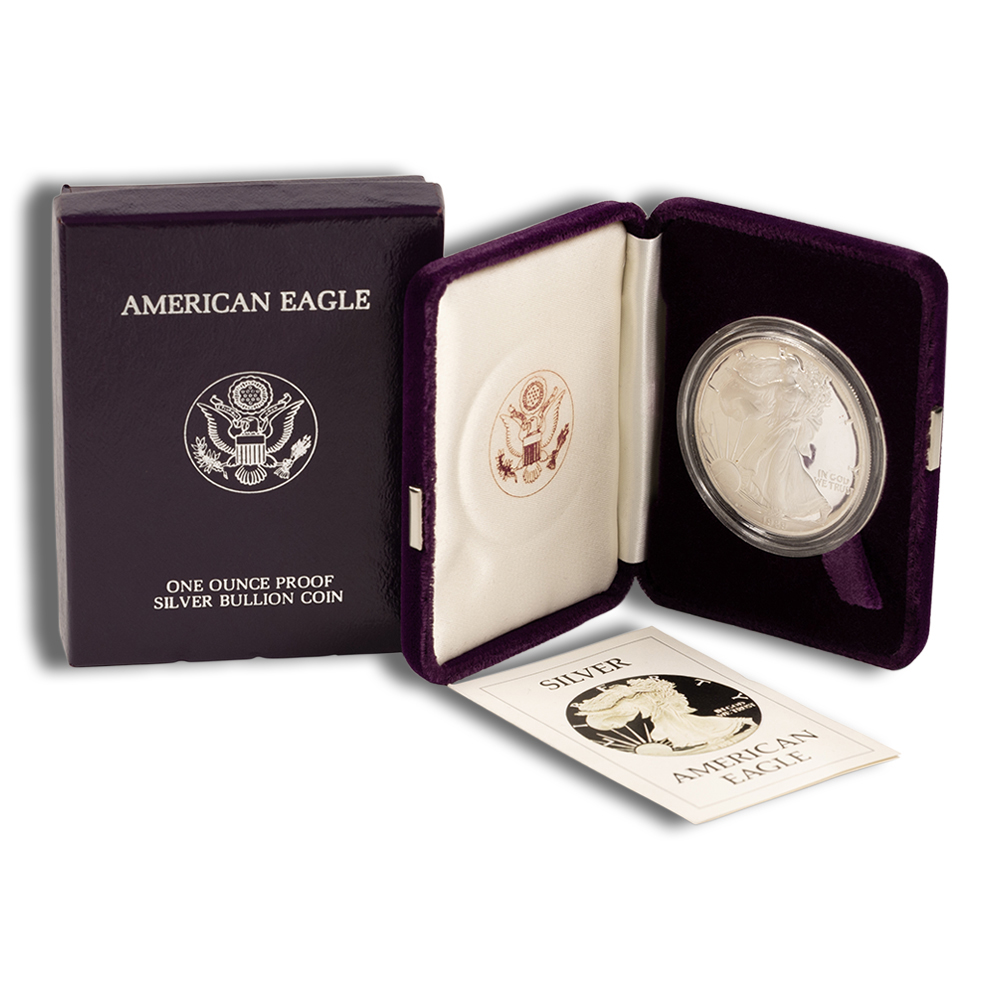 1989-S Proof Silver Eagle with Box & COA 1989-S Proof Silver Eagle with Box & COA - Image 1