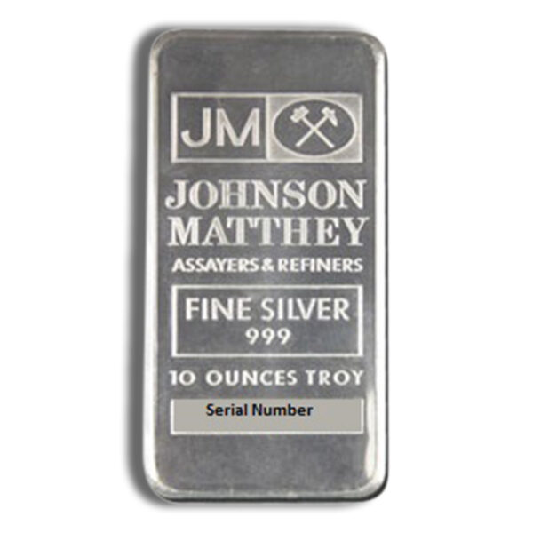 10 oz Silver Bar - Johnson Matthey - JM