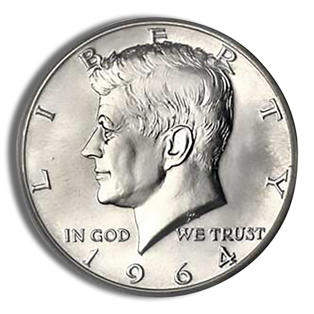 $1 FV 90% Silver 1964 Kennedy Half Dollars - BU $1 FV 90% Silver 1964 Kennedy Half Dollars - BU - Image 1