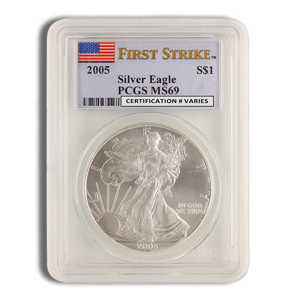 2005 Silver Eagle PCGS MS69 2005 Silver Eagle PCGS MS69 - Image 1