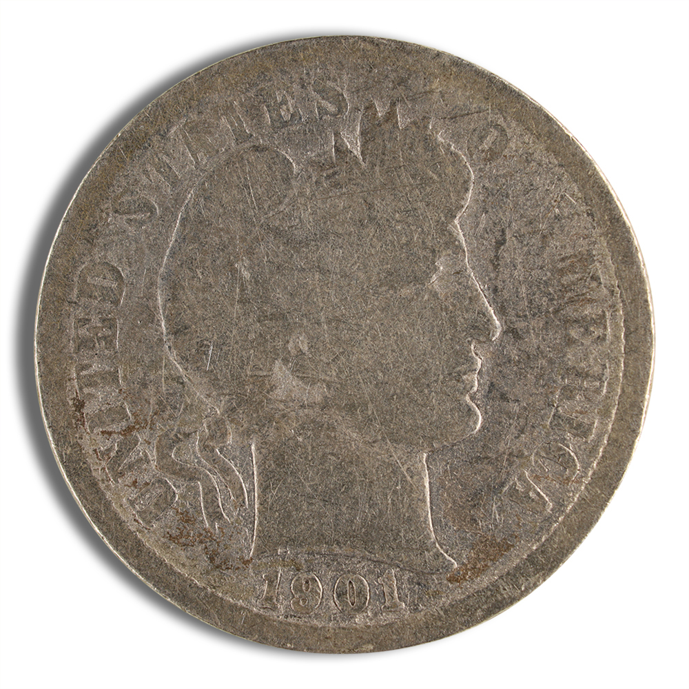 $1 FV 90% Silver Barber Dimes - Avg Circ $1 FV 90% Silver Barber Dimes - Avg Circ - Image 1