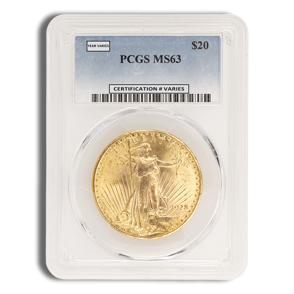 $20 Gold Saint-Gaudens Double Eagle - PCGS MS63 $20 Gold Saint-Gaudens Double Eagle - PCGS MS63 - Image 1
