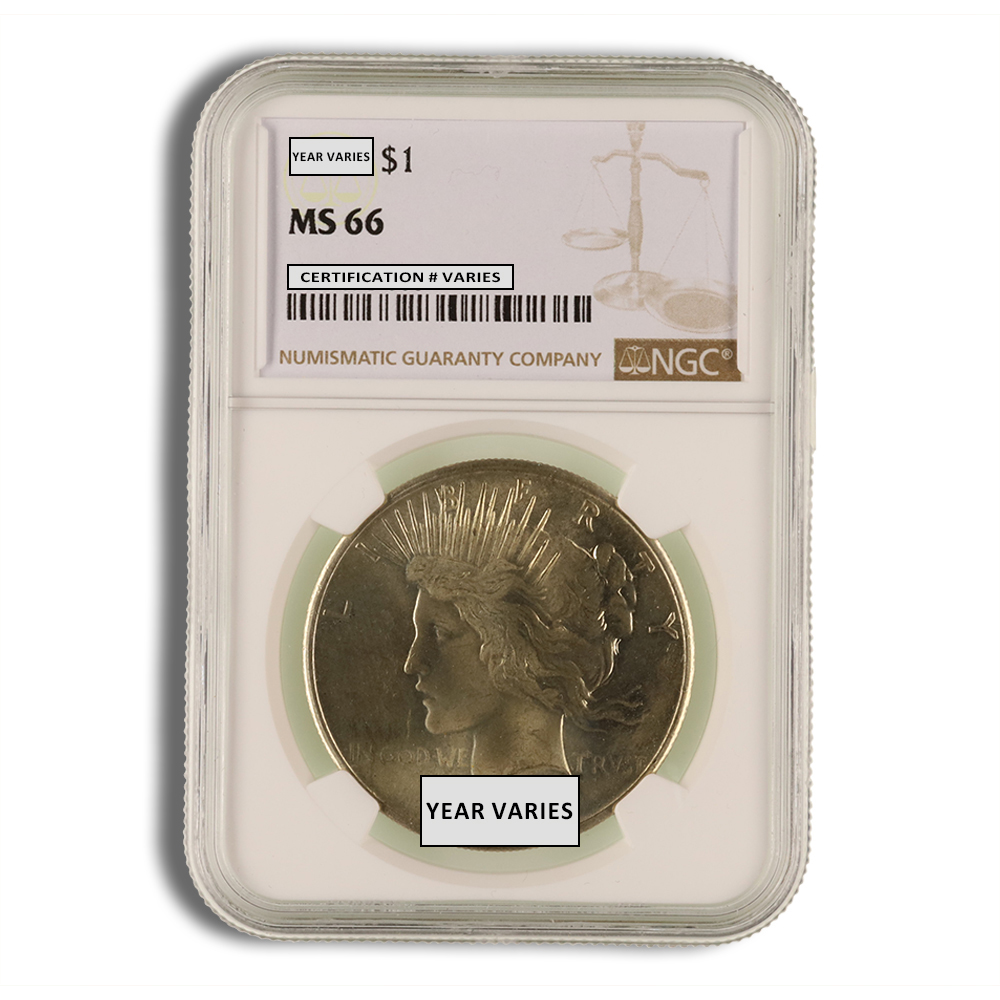 Peace Dollar - NGC MS66 Peace Dollar - NGC MS66 - Image 1