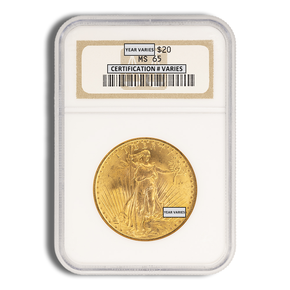 $20 Gold Saint-Gaudens Double Eagle - NGC MS65 $20 Gold Saint-Gaudens Double Eagle - NGC MS65 - Image 1