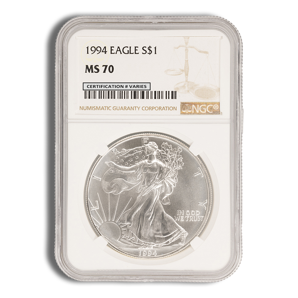 1994 Silver Eagle NGC MS70 1994 Silver Eagle NGC MS70 - Image 1