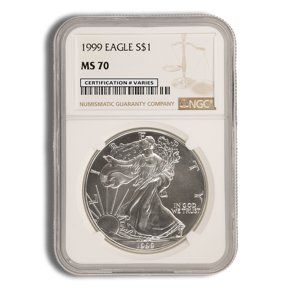 1999 Silver Eagle NGC MS70 1999 Silver Eagle NGC MS70 - Image 1