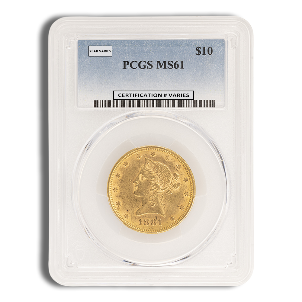 $10 Gold Liberty Eagle - PCGS MS61 $10 Gold Liberty Eagle - PCGS MS61 - Image 1