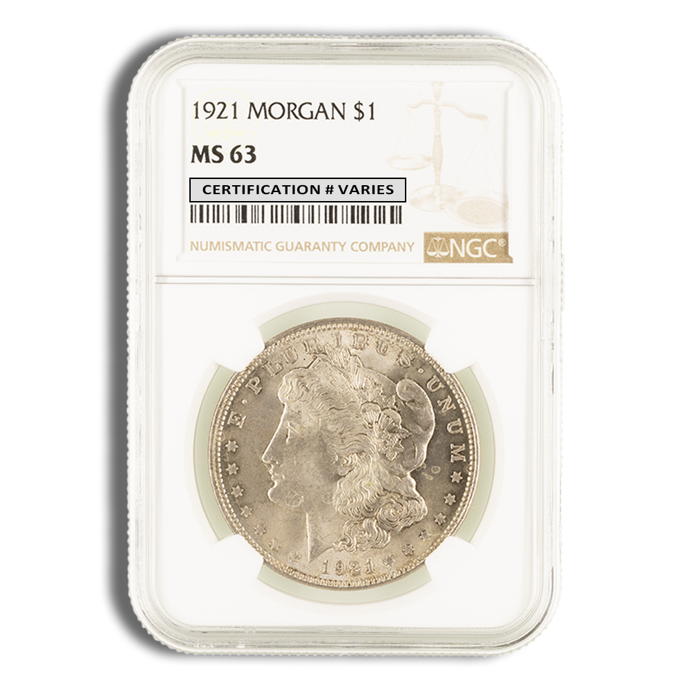 1921 Morgan Dollar - NGC MS63 (Toned) 1921 Morgan Dollar - NGC MS63 (Toned) - Image 1
