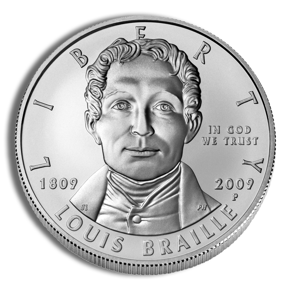 2009-P $1 Louis Braille Silver Commem - BU 2009-P $1 Louis Braille Silver Commem - BU - Image 1