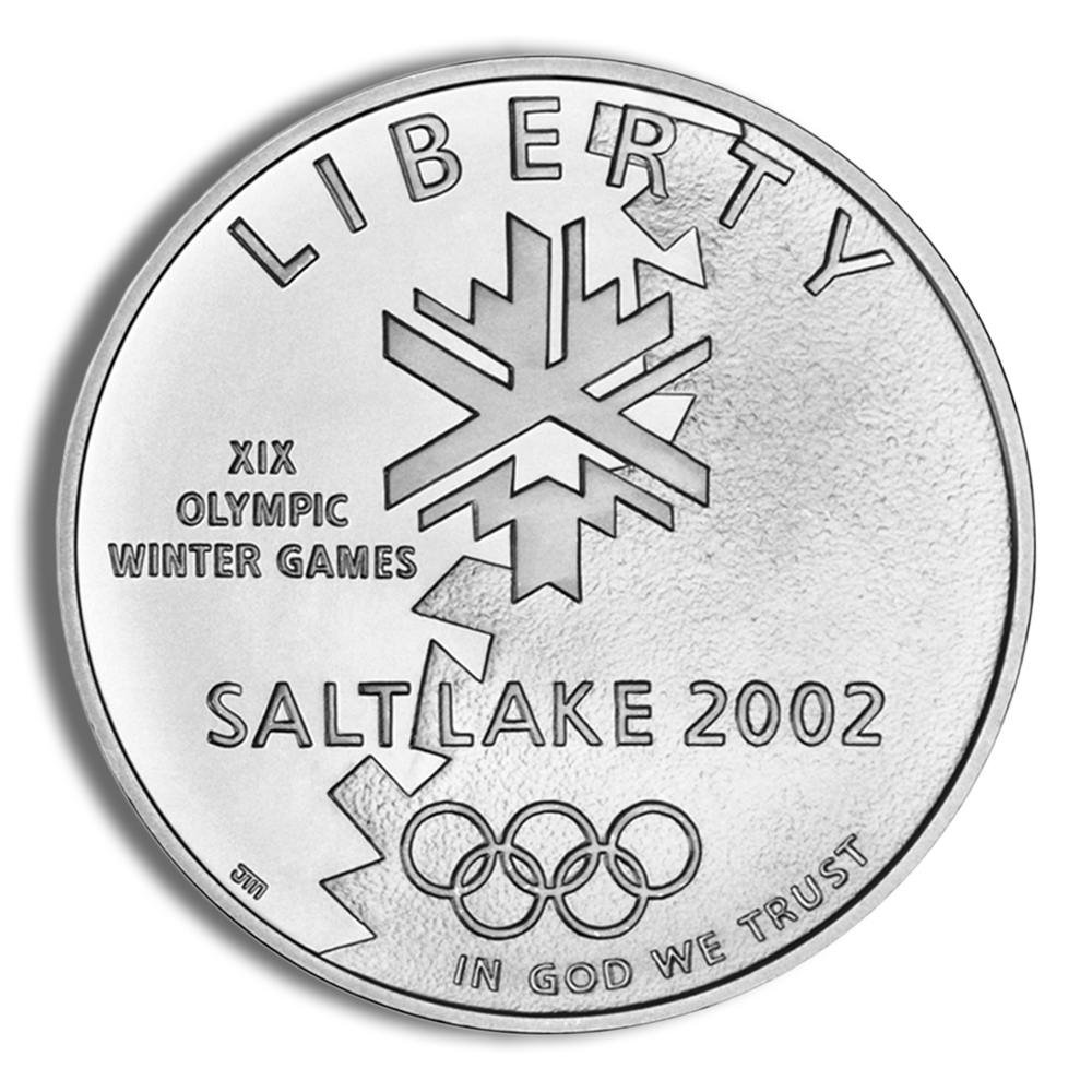 2002-P $1 SLC Winter Olym Silver Commem - BU 2002-P $1 SLC Winter Olym Silver Commem - BU - Image 1