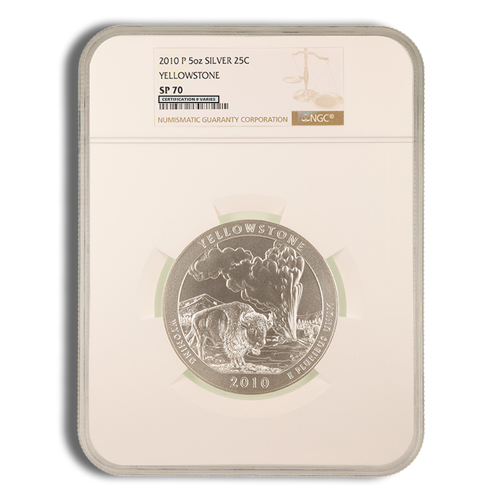 2010-P 5 oz ATB Yellowstone Silver Coin NGC SP70 2010-P 5 oz ATB Yellowstone Silver Coin NGC SP70 - Image 1