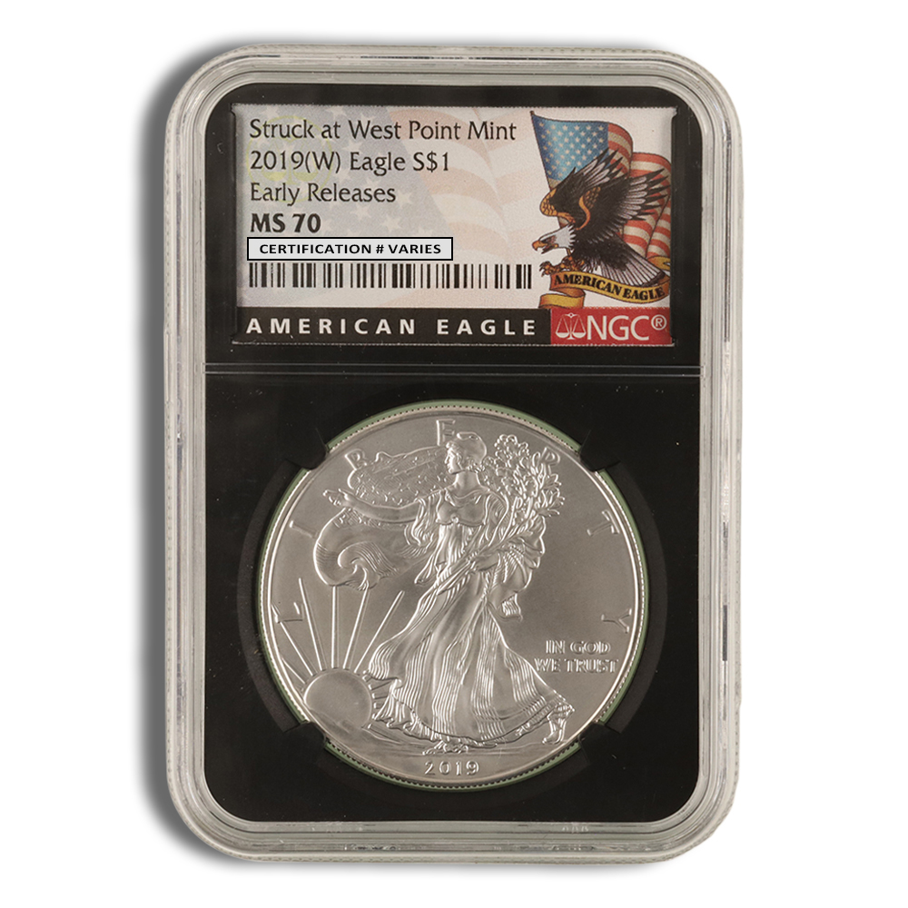 2019 Silver Eagle NGC MS70 Early Releases 2019 Silver Eagle NGC MS70 Early Releases - Image 1