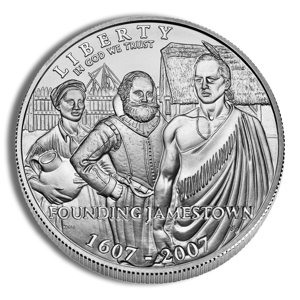2007-P $1 Jamestown Silver Commem - BU 2007-P $1 Jamestown Silver Commem - BU - Image 1