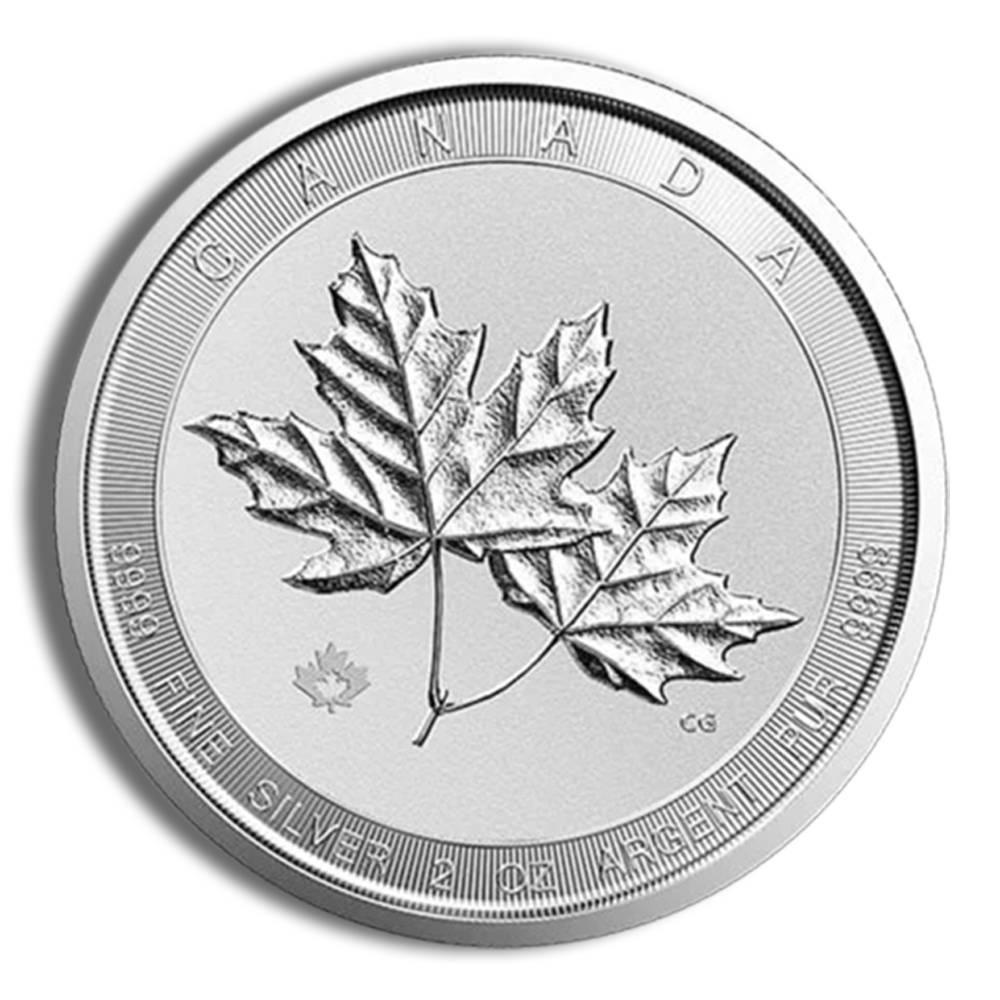 2 oz Canadian Twin Maple Leaf Silver Coin (Year Varies) 2 oz Canadian Twin Maple Leaf Silver Coin (Year Varies) - Image 1