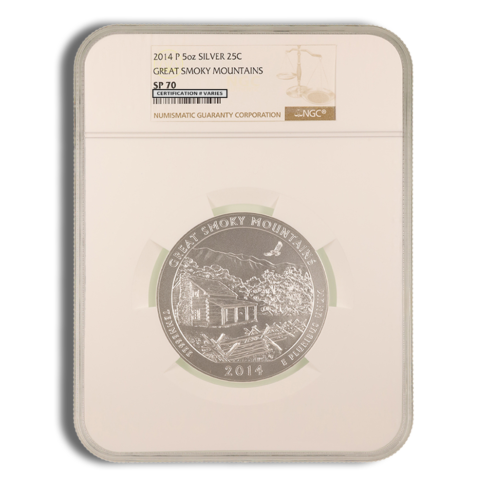 2014-P 5 oz ATB Great Smoky Mts. Silver Coin NGC SP70 2014-P 5 oz ATB Great Smoky Mts. Silver Coin NGC SP70 - Image 1