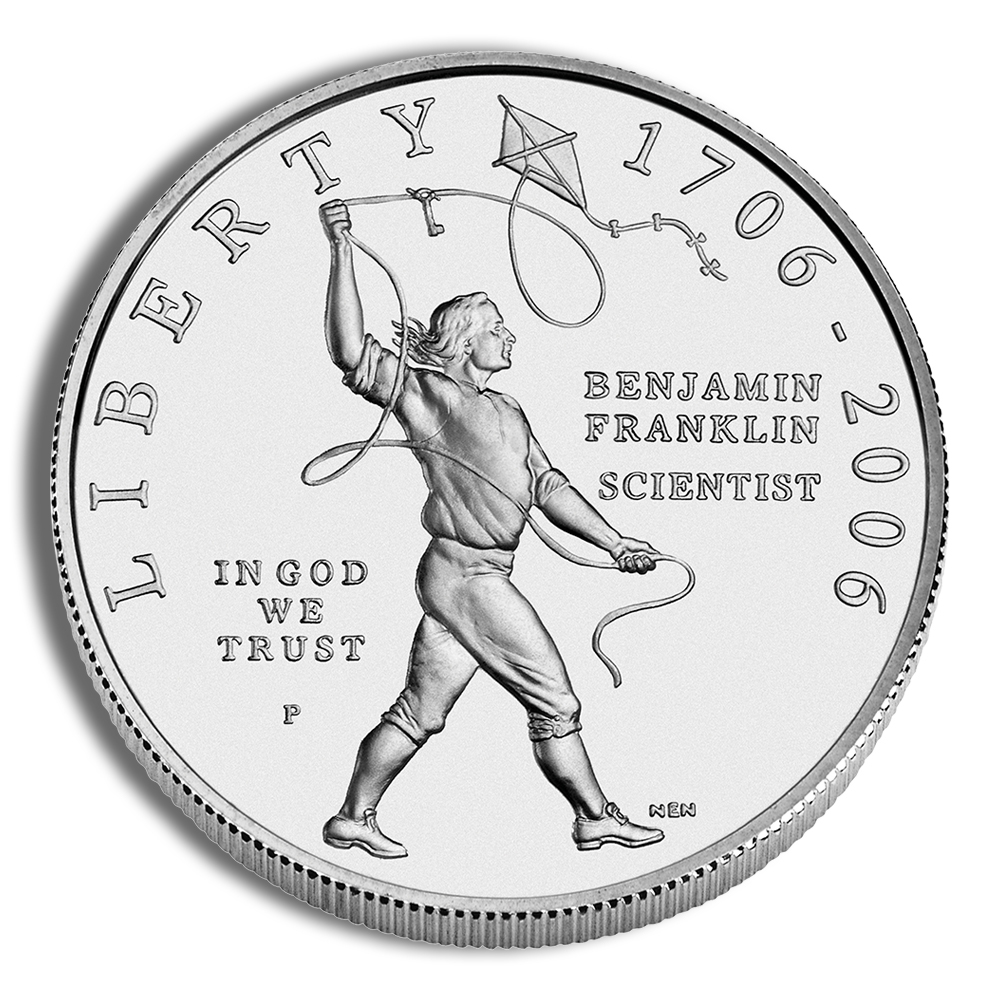 2006-P $1 Franklin Scientist Silver Commem - BU 2006-P $1 Franklin Scientist Silver Commem - BU - Image 1