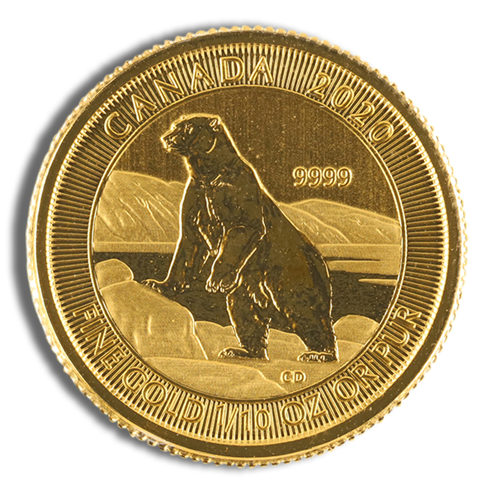 1/10 oz Canadian Polar Bear Gold Coin (Year Varies) 1/10 oz Canadian Polar Bear Gold Coin (Year Varies) - Image 1