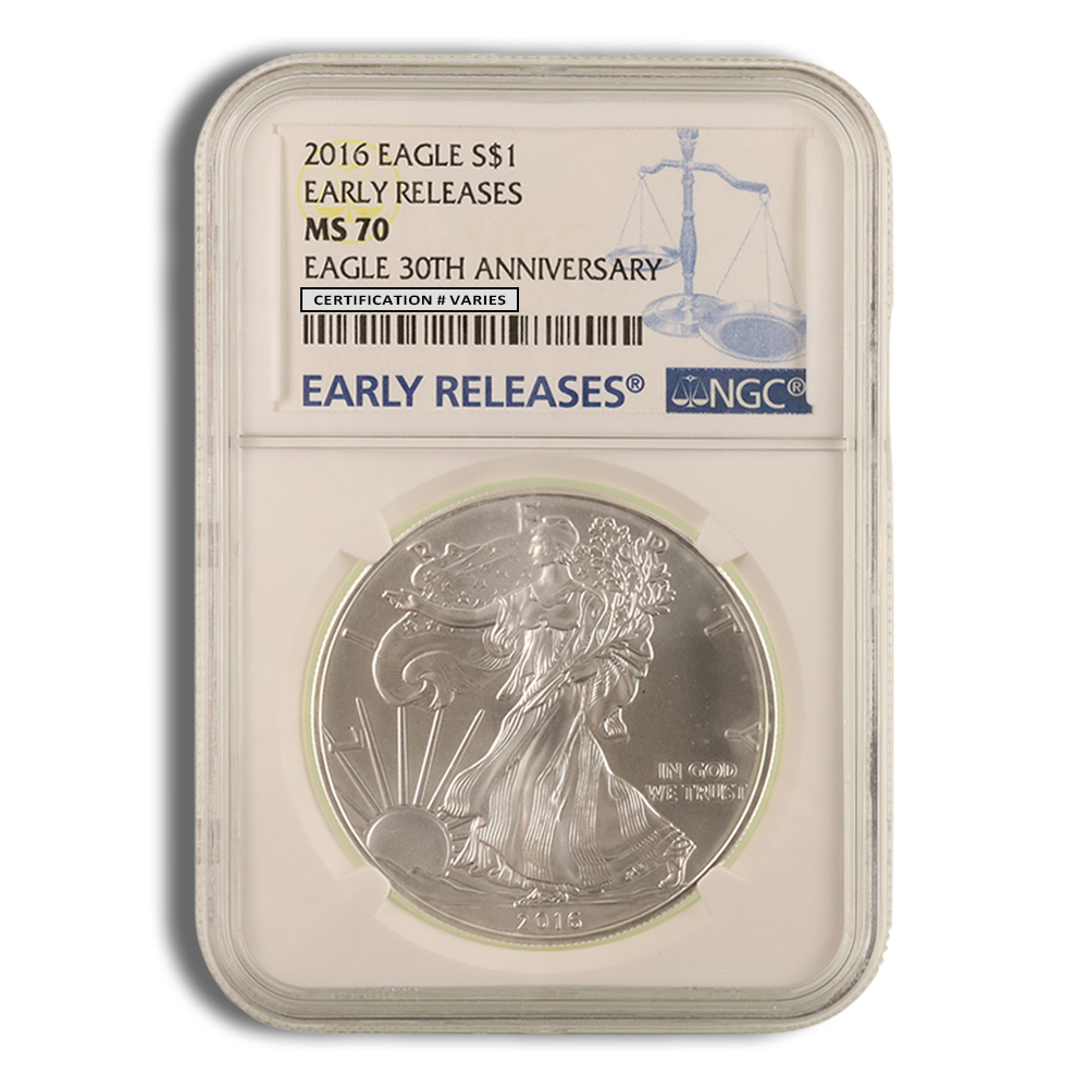 2016 Silver Eagle NGC MS70 Early Releases 2016 Silver Eagle NGC MS70 Early Releases - Image 1