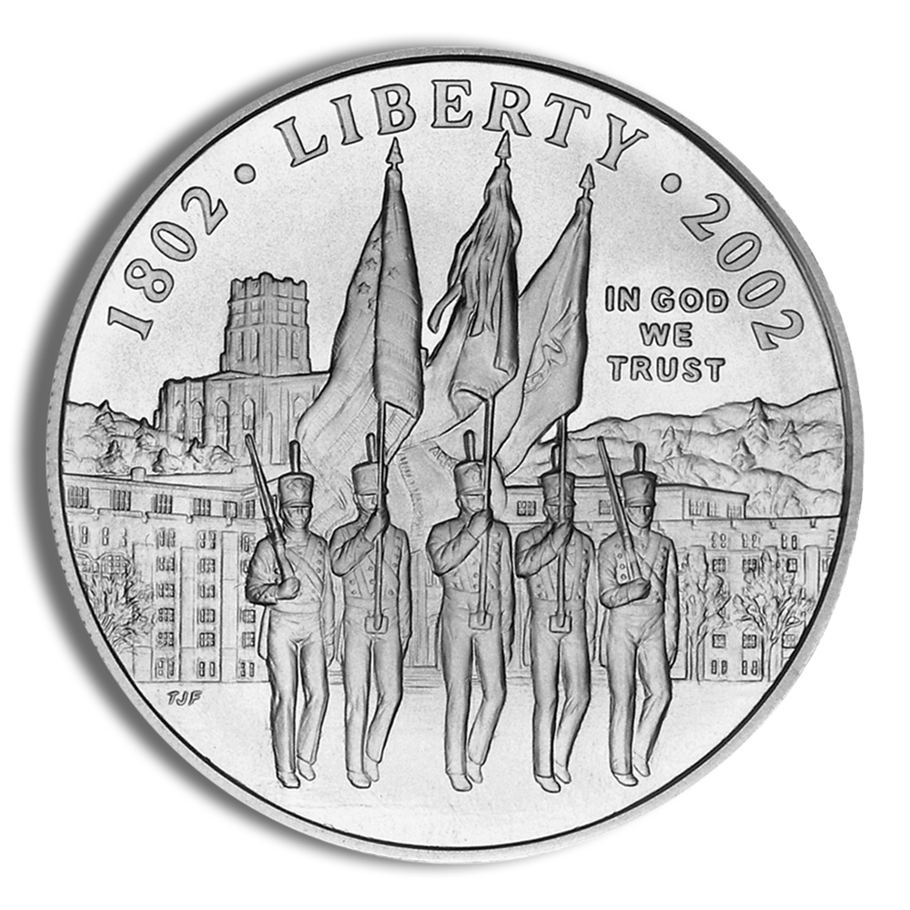 2002-W $1 West Point Silver Commem - BU 2002-W $1 West Point Silver Commem - BU - Image 1