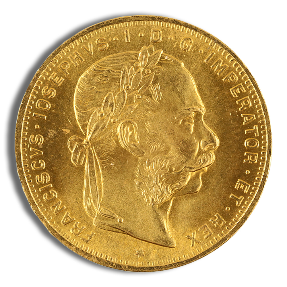 Austria 8 Florin / 20 Franc Gold Coin Austria 8 Florin / 20 Franc Gold Coin - Image 1