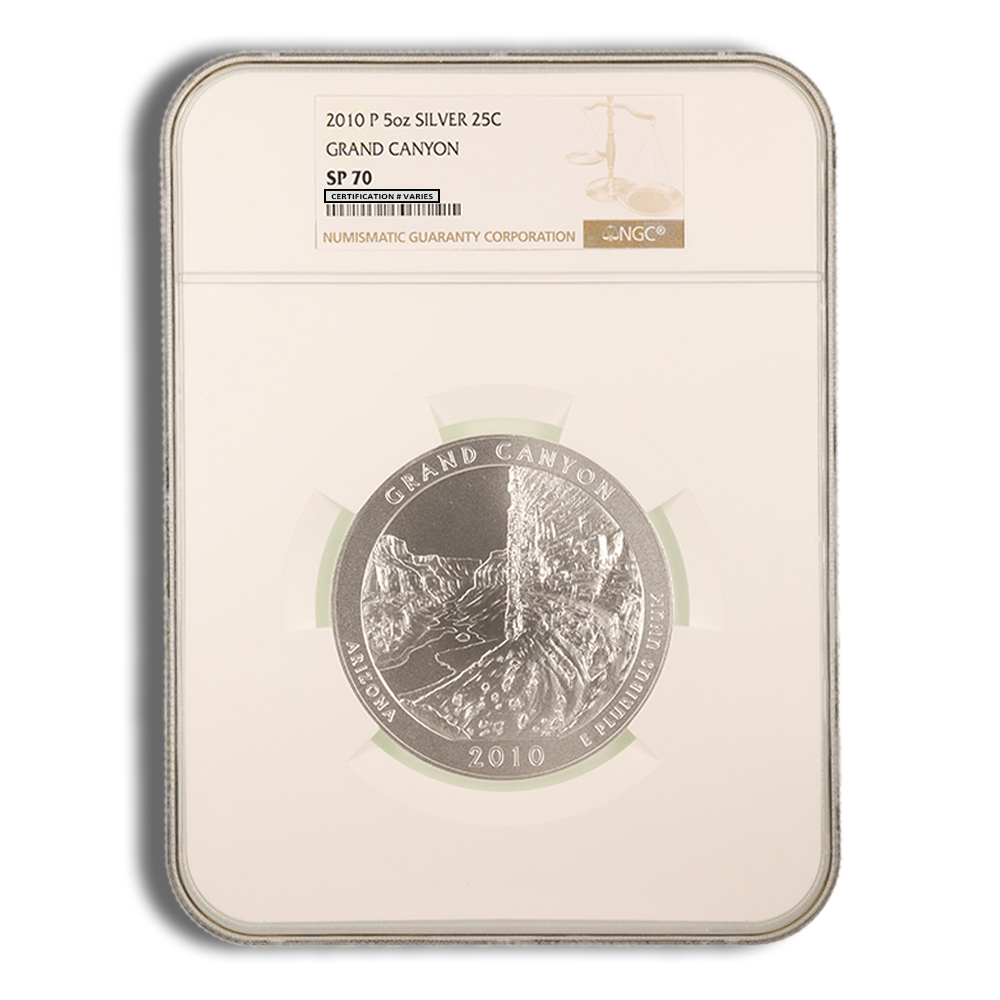 2010-P 5 oz ATB Grand Canyon Silver Coin NGC SP70 2010-P 5 oz ATB Grand Canyon Silver Coin NGC SP70 - Image 1