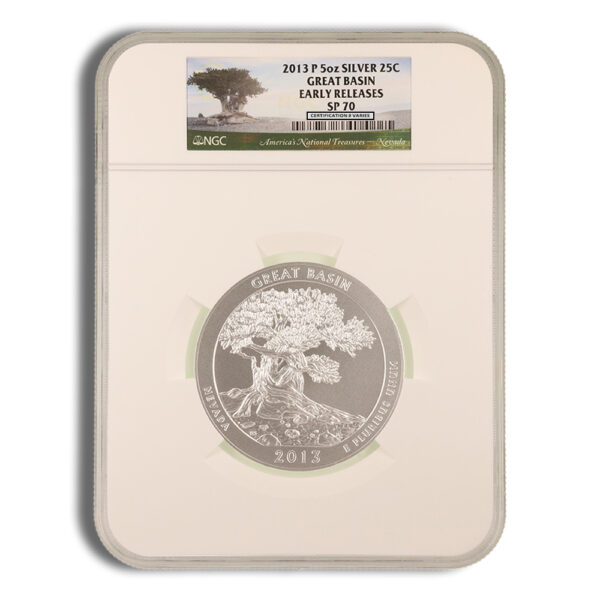 2013-P 5 oz ATB Great Basin Silver Coin NGC SP70
