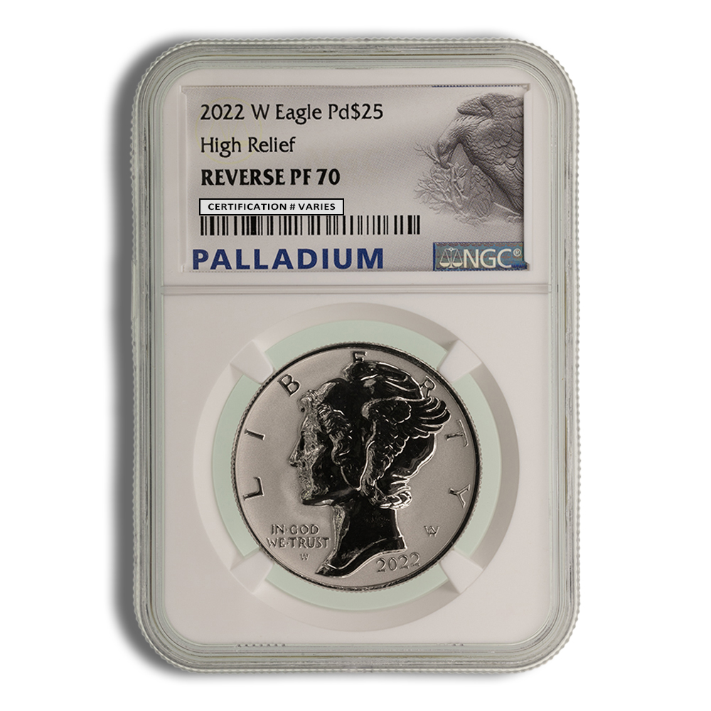 2022-W 1 oz Reverse Proof Palladium Eagle NGC PF70 (Label Varies) 2022-W 1 oz Reverse Proof Palladium Eagle NGC PF70 (Label Varies) - Image 1
