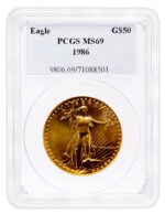1986 1 oz Gold Eagle $50 PCGS MS69