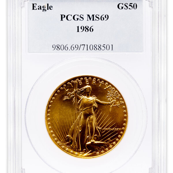 1986 1 oz Gold Eagle $50 PCGS MS69