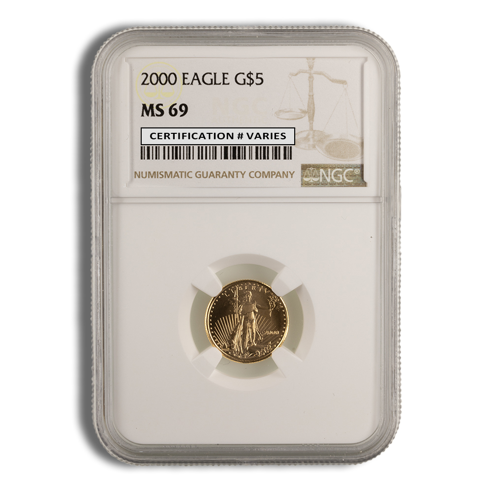2000 1/10 oz Gold Eagle $5 NGC MS69 2000 1/10 oz Gold Eagle $5 NGC MS69 - Image 1