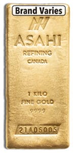 1 kilo Gold Bar - Brand Varies .9999 (COMEX Brand)