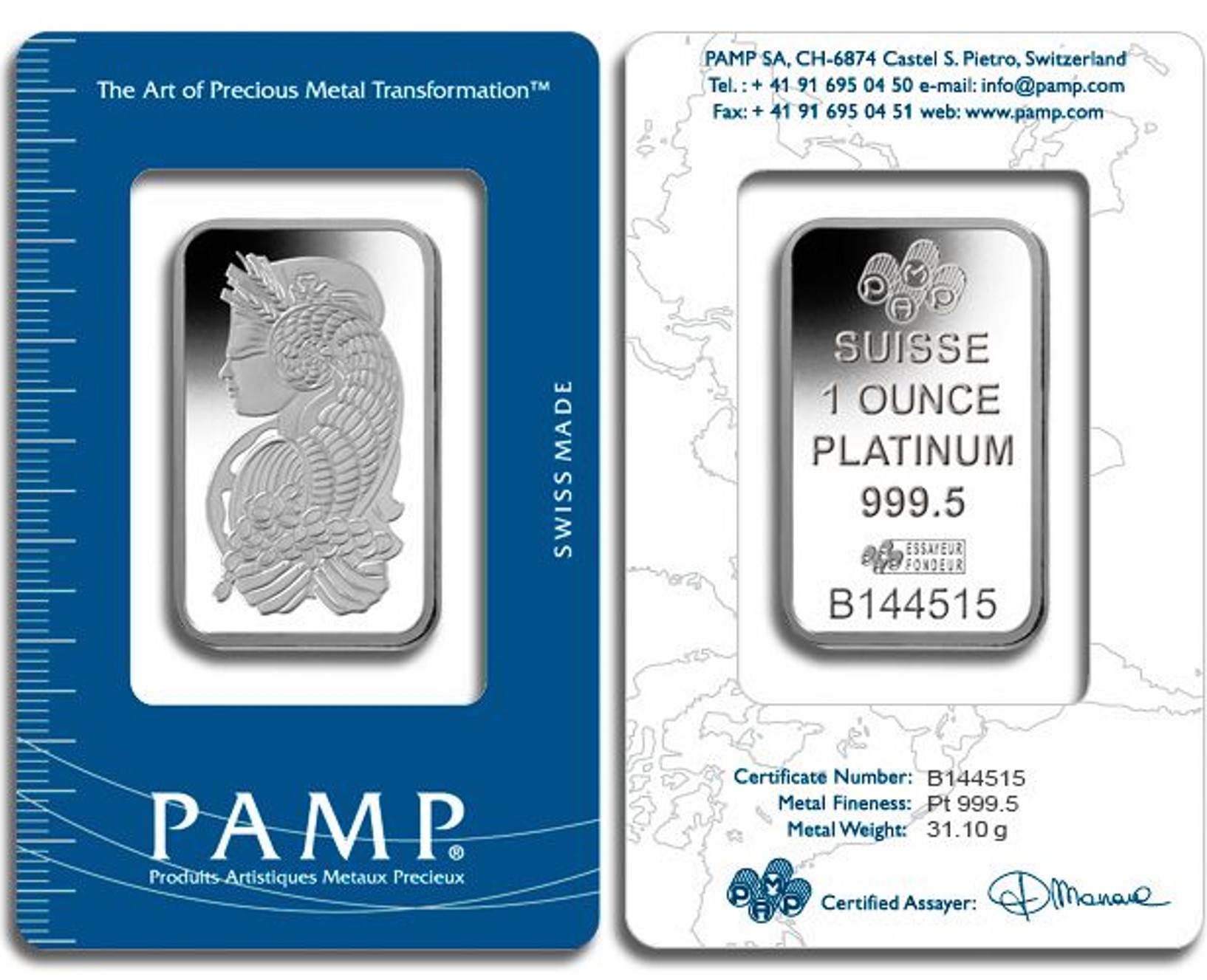 1 oz Platinum Bar - Brand Varies (Carded) 1 oz Platinum Bar - Brand Varies (Carded) - Image 1