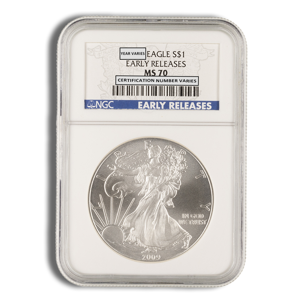2009 Silver Eagle NGC MS70 Early Releases 2009 Silver Eagle NGC MS70 Early Releases - Image 1