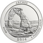 2014 5 oz ATB Arches Silver Coin - BU
