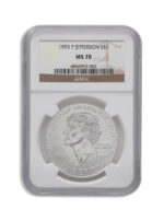 1993-P $1 Jefferson Silver Commem - NGC MS70