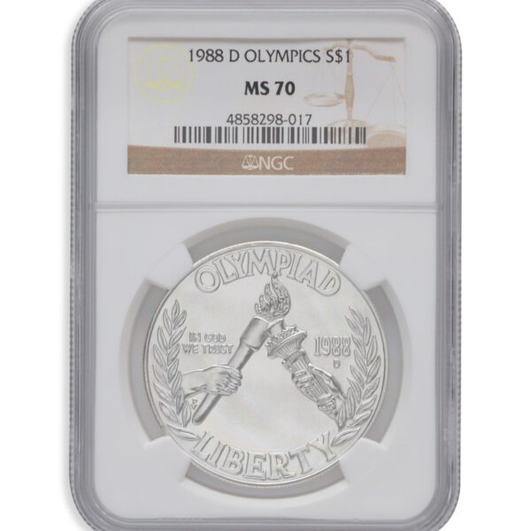 1988-D $1 Olympic Silver Commem - NGC MS70