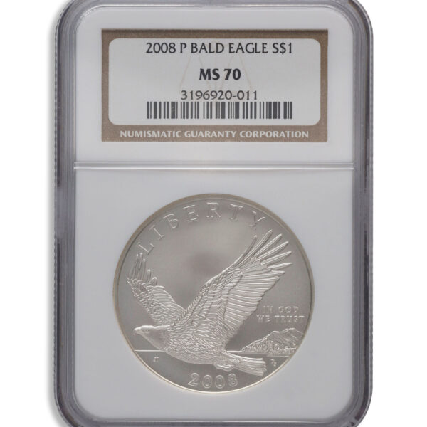 2008-P $1 Bald Eagle Silver Commem - NGC MS70