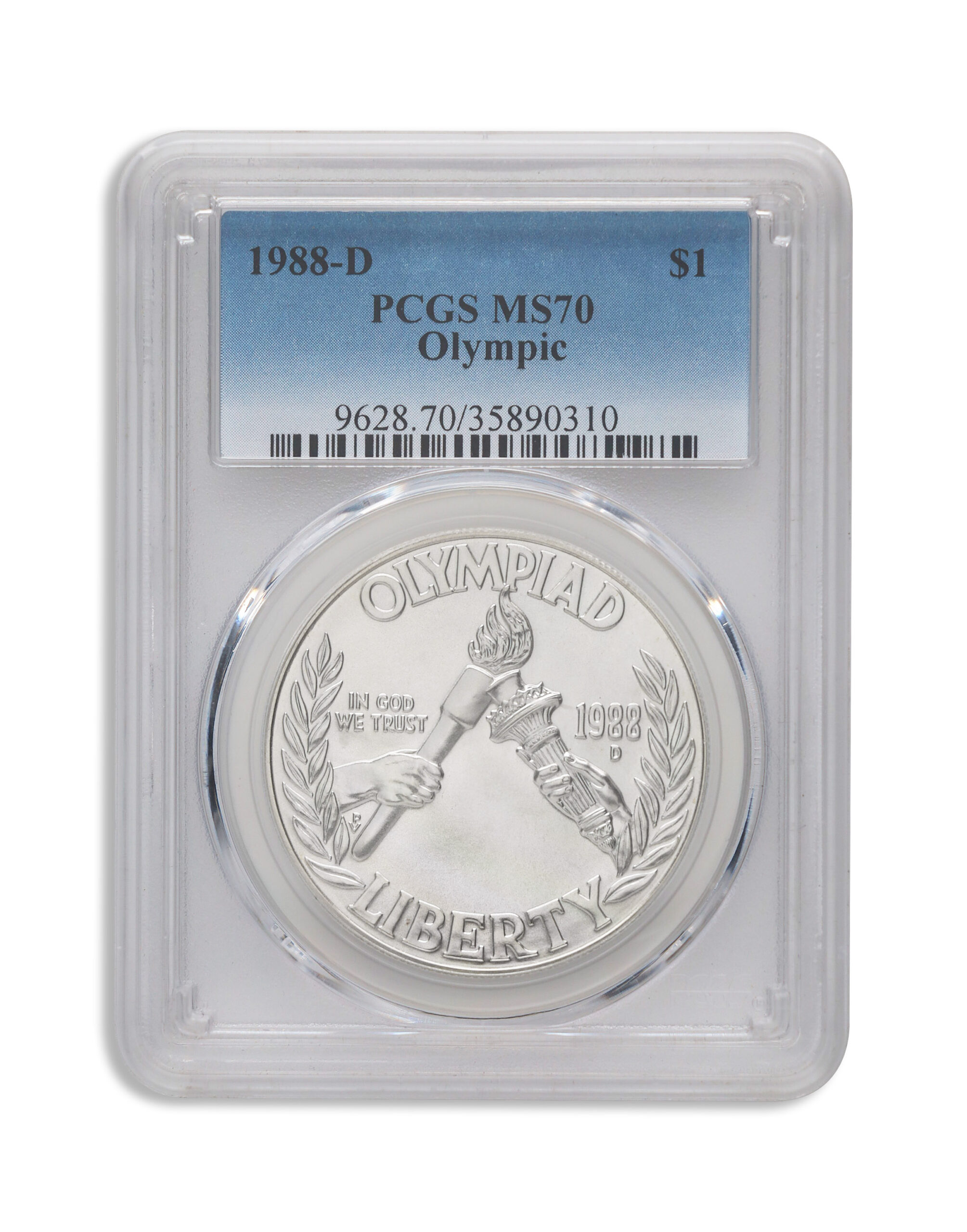 1988-D $1 Olympic Silver Commem - PCGS MS70 1988-D $1 Olympic Silver Commem - PCGS MS70 - Image 1