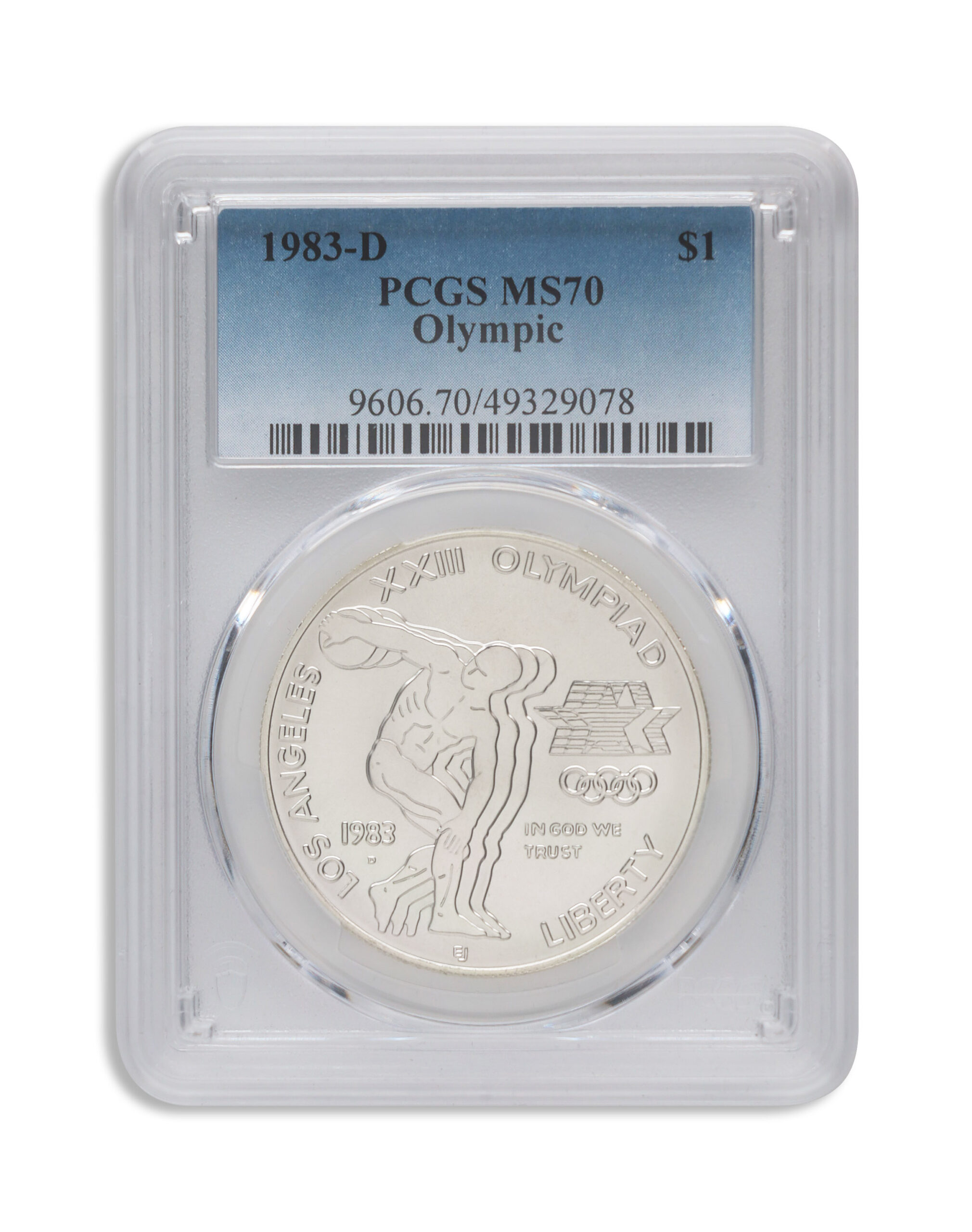 1983-D $1LA Olympic Silver Commem - PCGS MS70 1983-D $1LA Olympic Silver Commem - PCGS MS70 - Image 1
