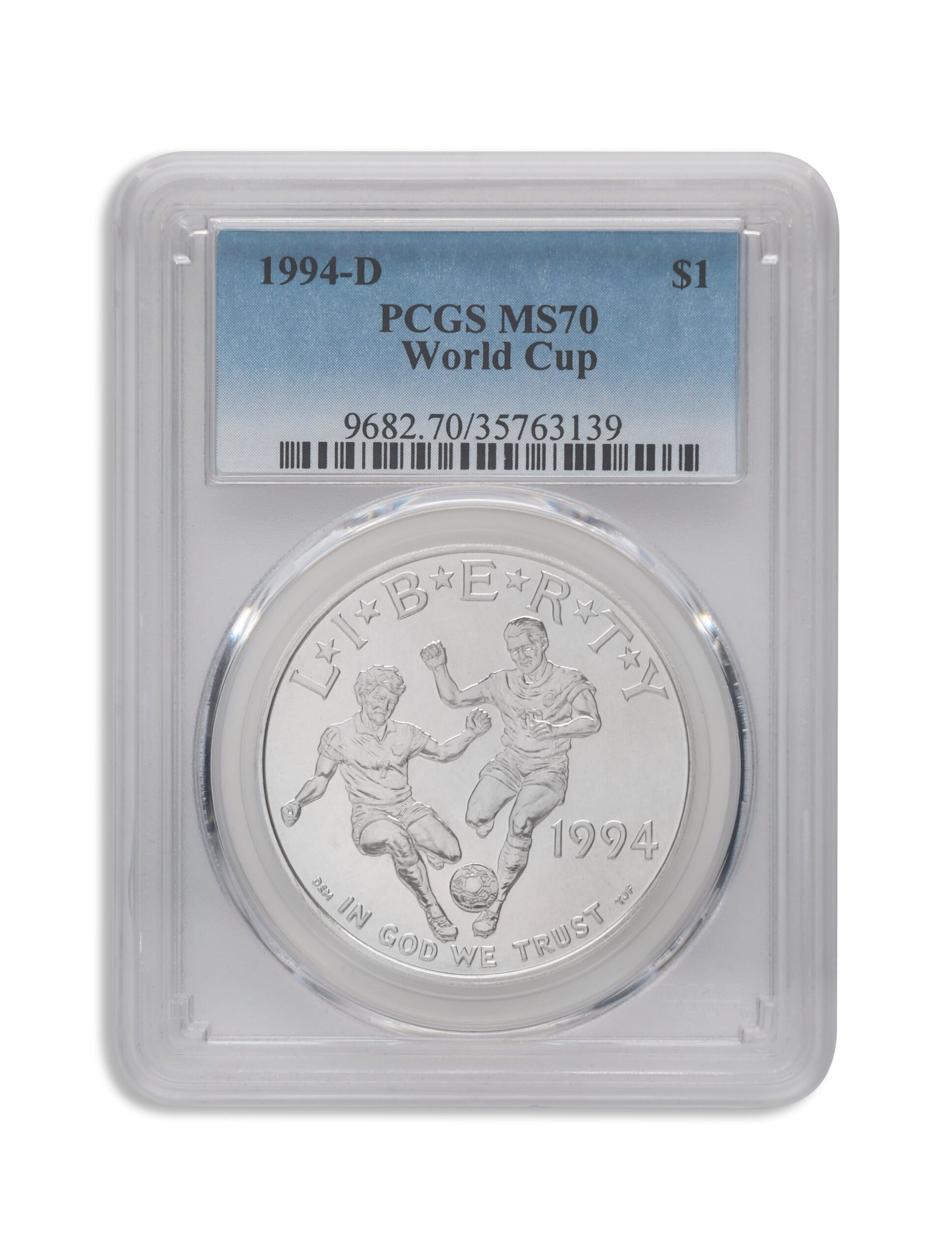 1994-D $1 World Cup Silver Commem - PCGS MS70 1994-D $1 World Cup Silver Commem - PCGS MS70 - Image 1