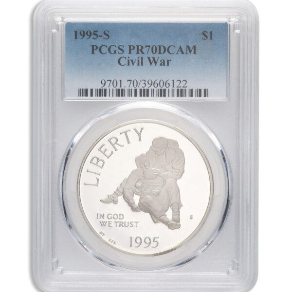 1995-S $1 Civil War Silver Commem - PCGS PF70