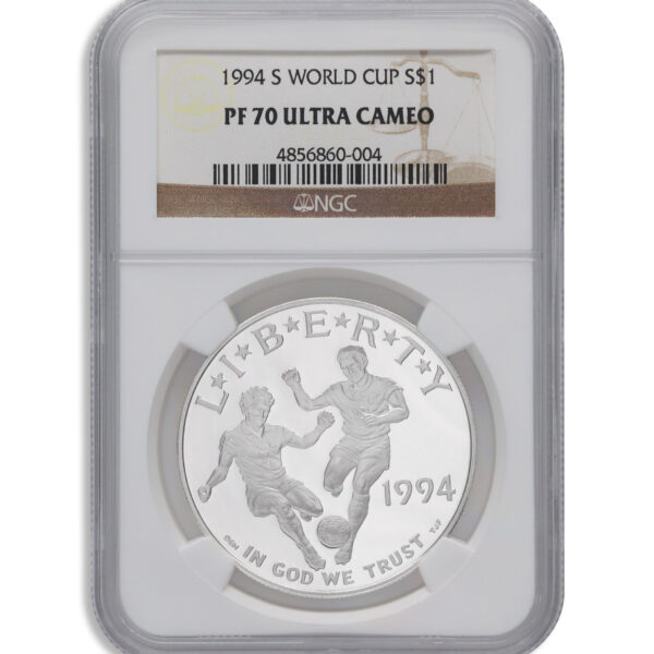 1994-S $1 World Cup Silver Commem - NGC PF70