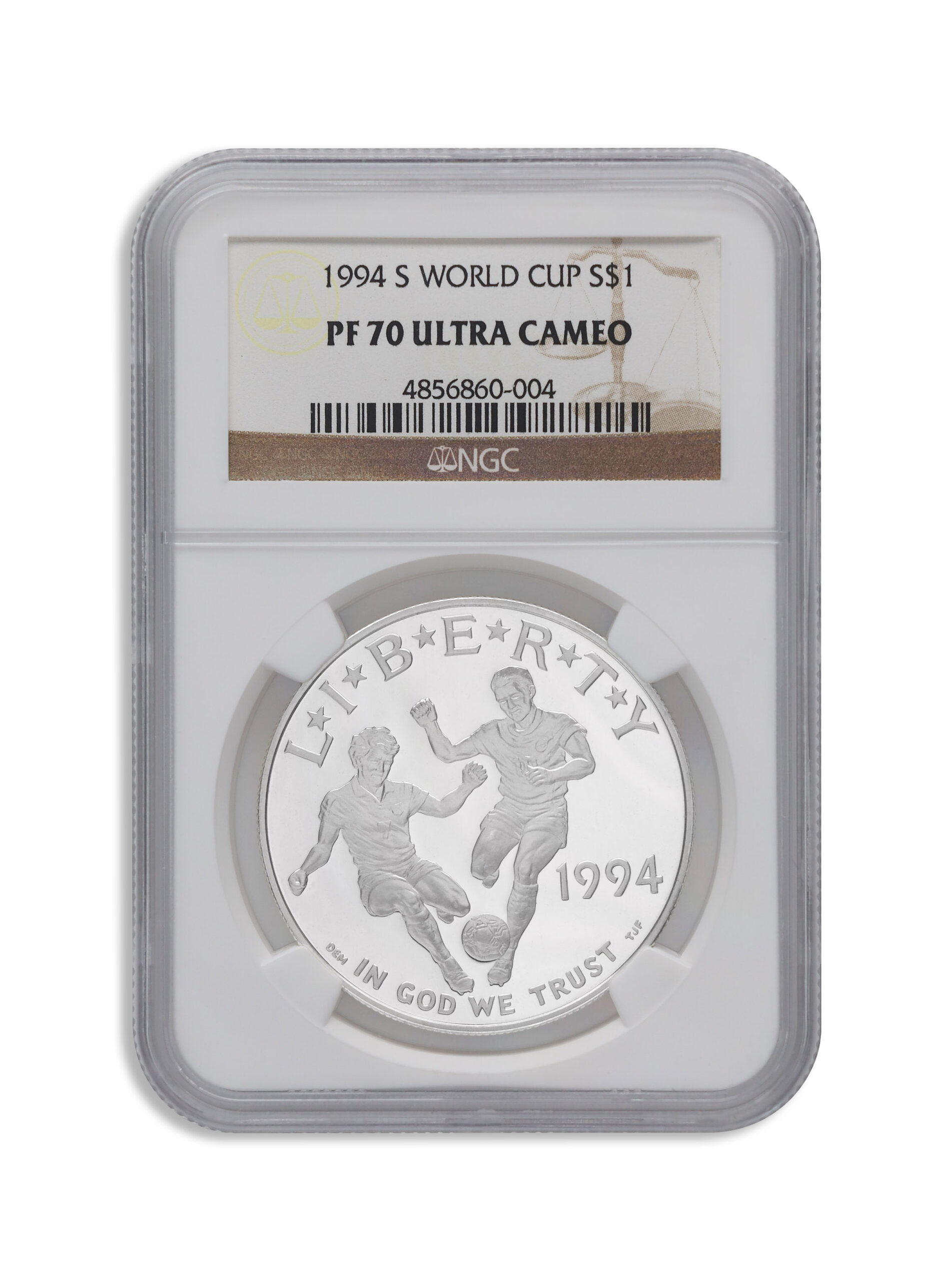 1994-S $1 World Cup Silver Commem - NGC PF70 1994-S $1 World Cup Silver Commem - NGC PF70 - Image 1