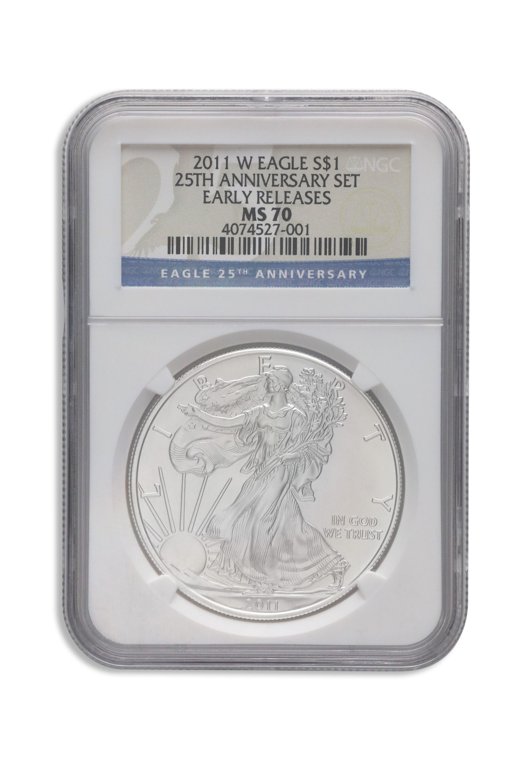 2011-W Burnished Silver Eagle NGC MS70 ER 2011-W Burnished Silver Eagle NGC MS70 ER - Image 1