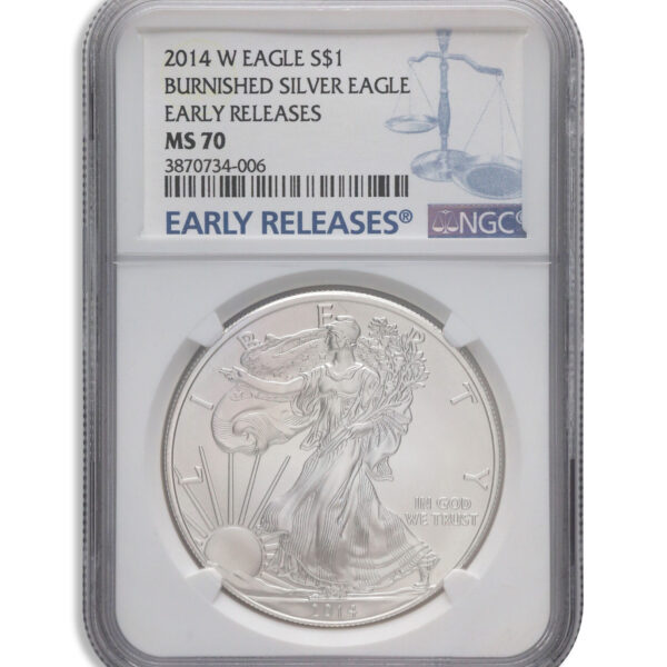 2014-W Burnished Silver Eagle NGC MS70 ER
