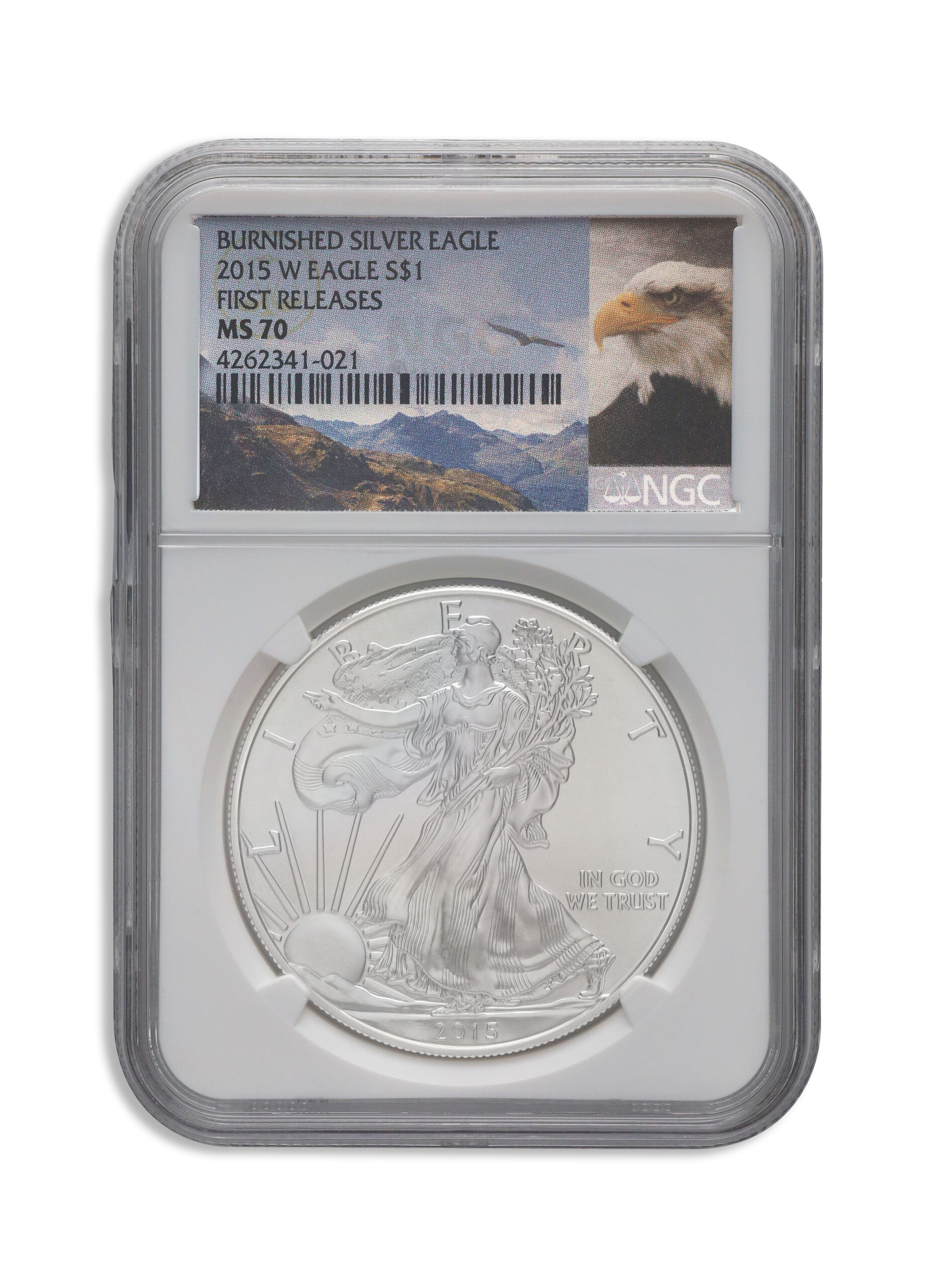 2015-W Burnished Silver Eagle NGC MS70 ER 2015-W Burnished Silver Eagle NGC MS70 ER - Image 1