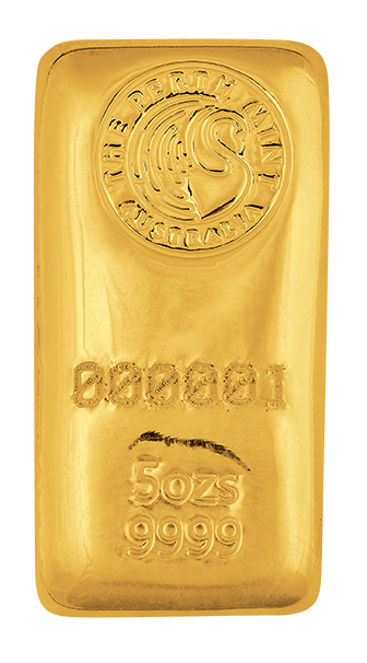 5 oz Gold Bar - Perth Mint (Cast) 5 oz Gold Bar - Perth Mint (Cast) - Image 1