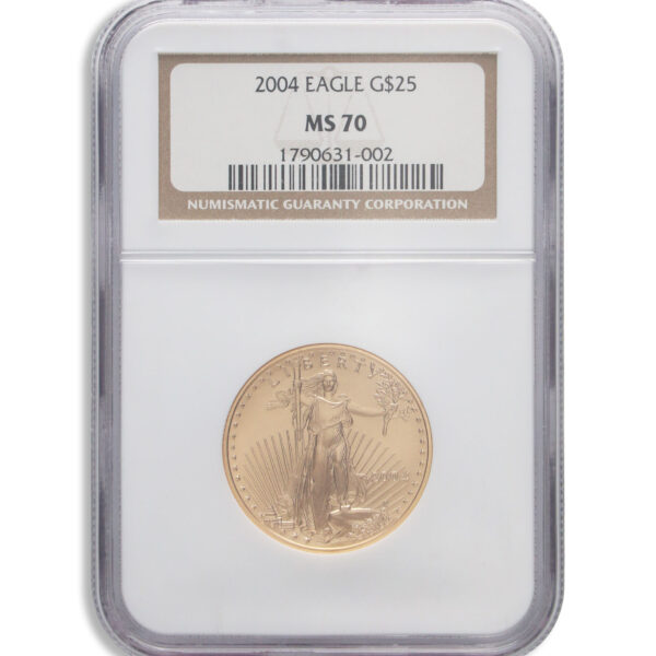 2004 1/2 oz Gold Eagle $25 NGC MS70